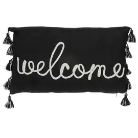 Black & White Welcome Pillow