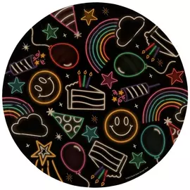 Neon Glow Paper Plates - Small