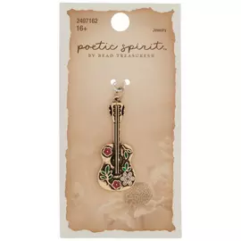 Plated Floral Guitar Pendant