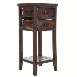 Antique Brown Criss-Cross Side Table