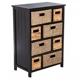 Black & Tan Modern Boho Storage Cabinet