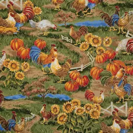 Farm Scenic Cotton Calico Fabric