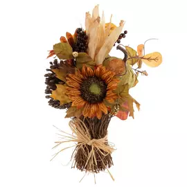 Sunflower, Pumpkin & Raffia Bouquet