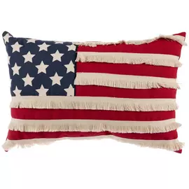 American Flag Fringe Pillow