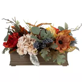 Peony, Hydrangea & Pumpkin Arrangement