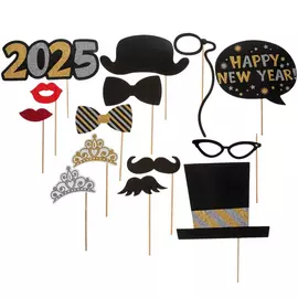 Gold & Silver New Years Photo Booth Props