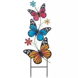 Butterflies & Flowers Metal Garden Stake