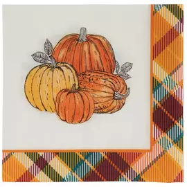 Pumpkins & Plaid Napkins - Large