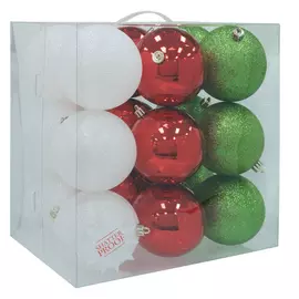 Red, Green & White Ball Ornaments