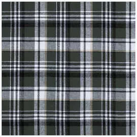 Green & White Plaid Flannel Fabric