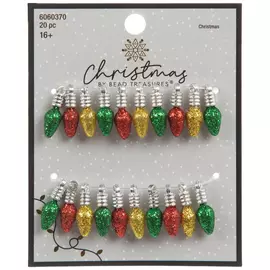 Glitter Christmas Light Charms