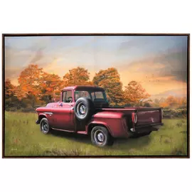 Red Vintage Truck Canvas Wall Decor