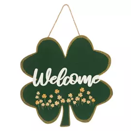 Welcome Clover Shamrock Wood Wall Decor