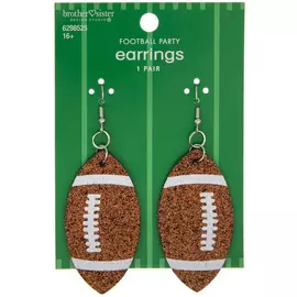 Glitter Football Earrings