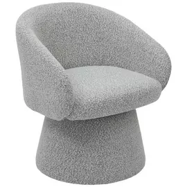 Gray Boucle Swivel Chair