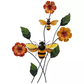 Bees & Flowers Metal Wall Decor