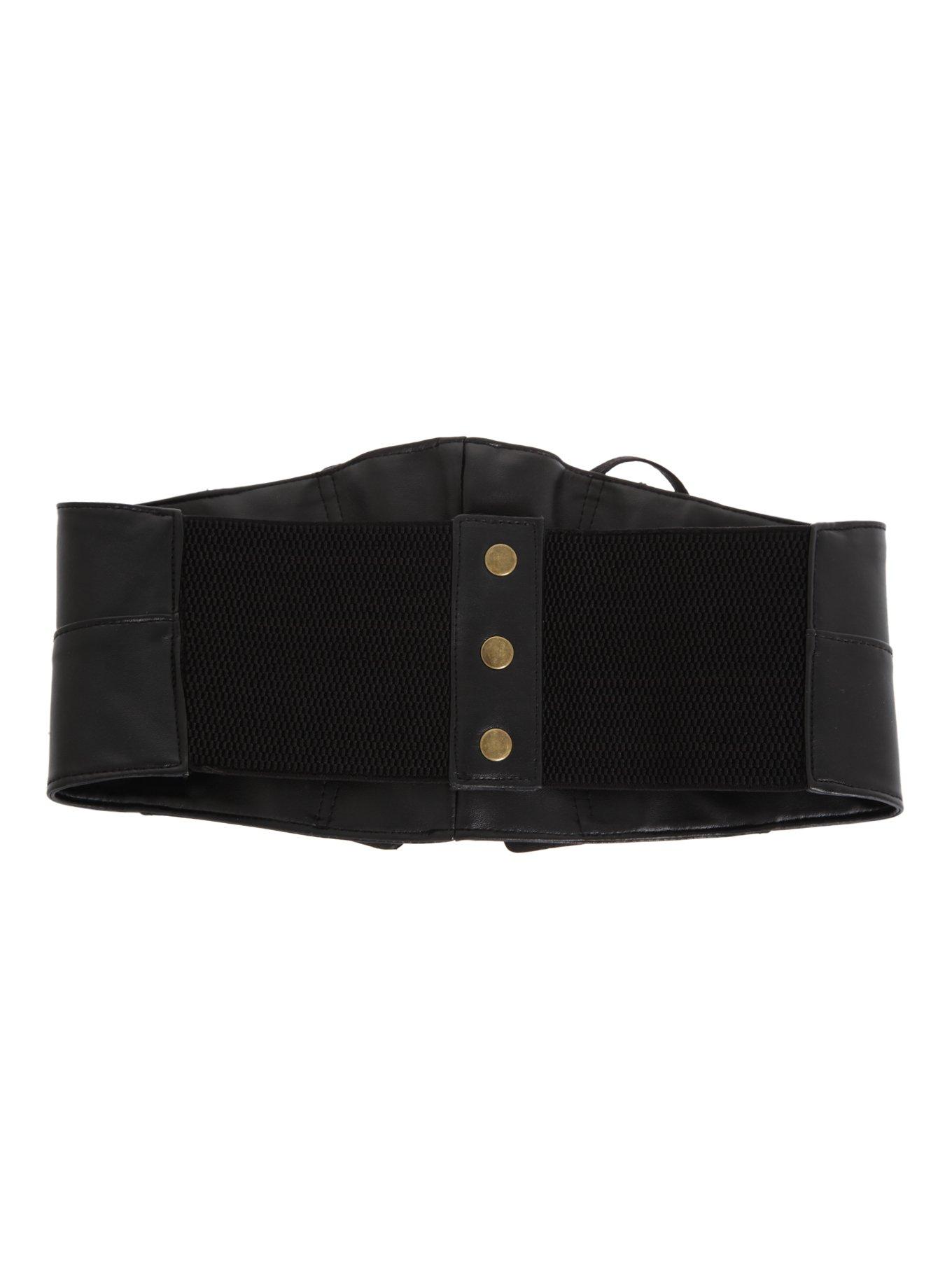 Lace-Up Stretch Corset Belt, , alternate