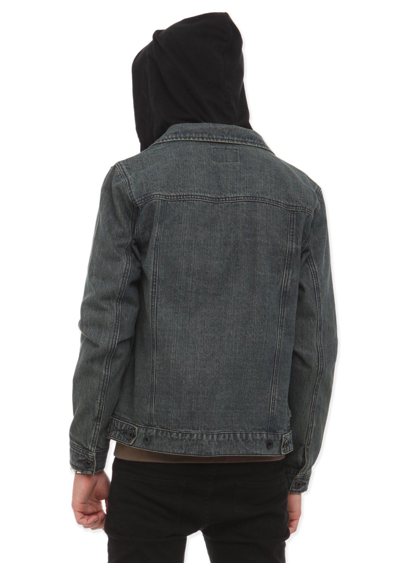 XXX RUDE Vintage Wash Denim Hooded Jacket, , alternate