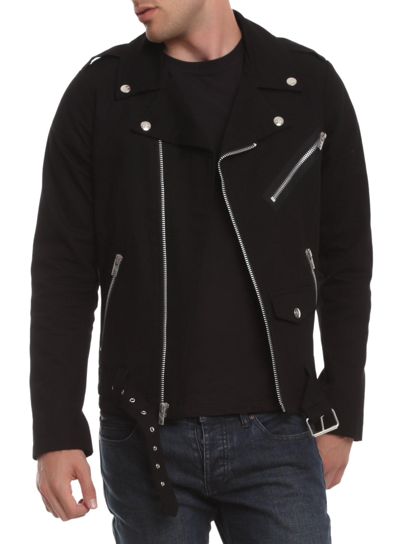 Tripp Black Denim Moto Jacket, , alternate