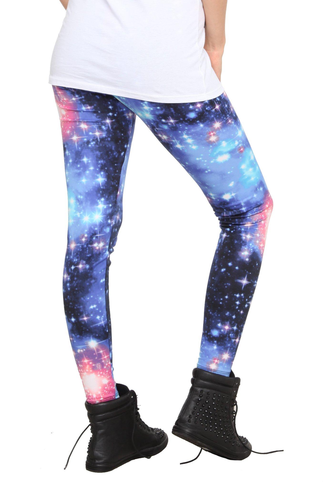 Bright Galaxy Leggings, BLACK, alternate