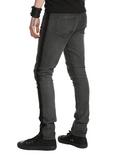 RUDE Grey Wash Tuxedo Stripe Skinny Jeans, , alternate