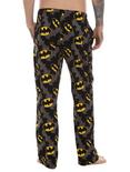 DC Comics Batman Allover Logos Men's Pajama Pants, , alternate