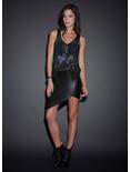 Faux Leather Asymmetrical Skirt, , alternate
