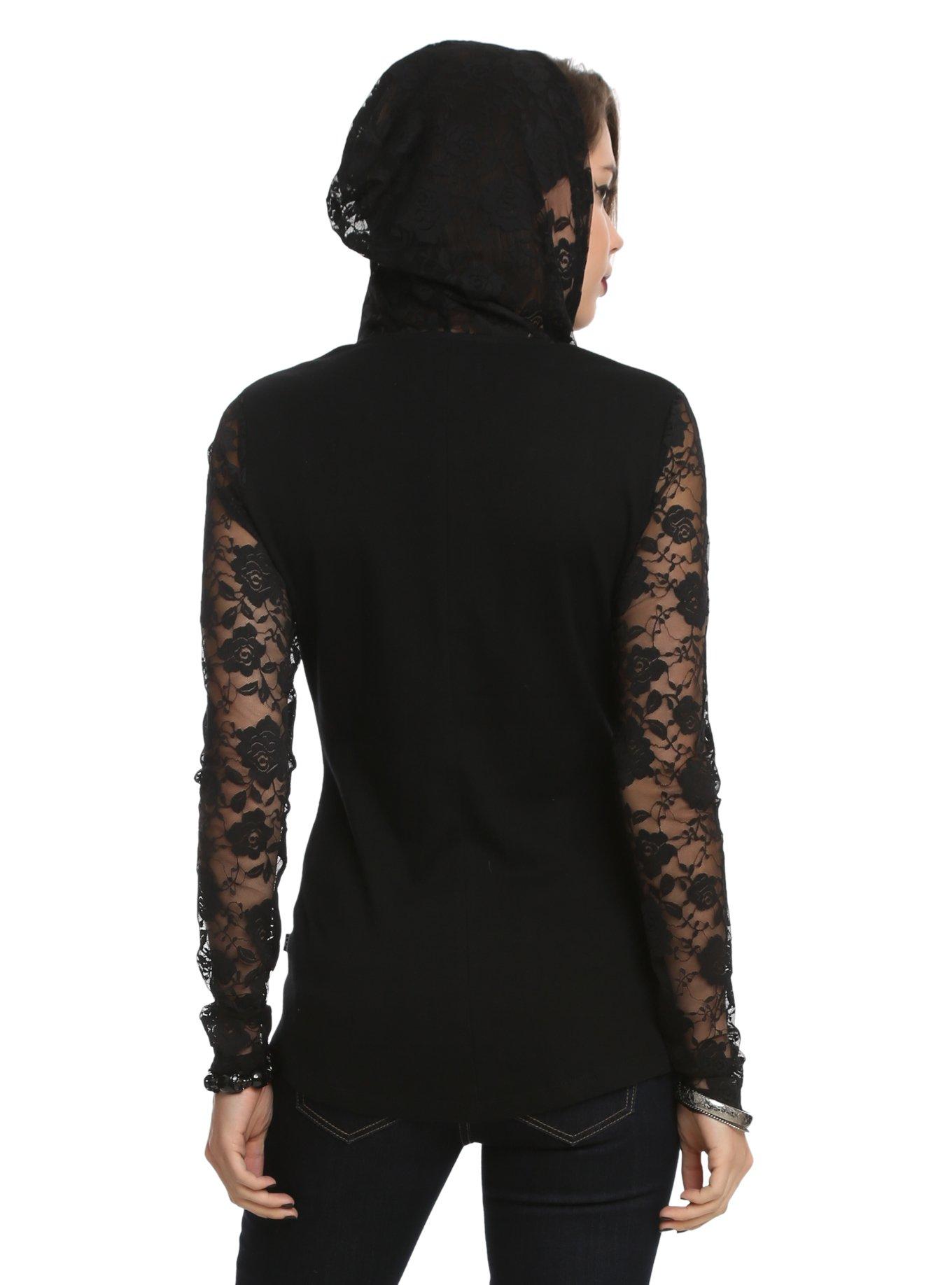 Royal Bones By Tripp Black Lace Girls Hoodie, , alternate