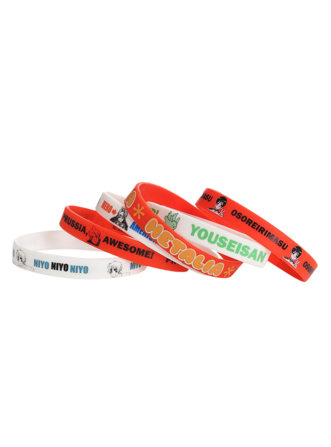 Hetalia: Axis Powers Rubber Bracelet 6 Pack, , alternate
