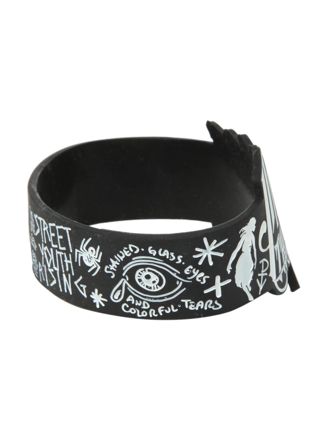 Pierce The Veil Die-Cut Drawings Rubber Bracelet, , alternate