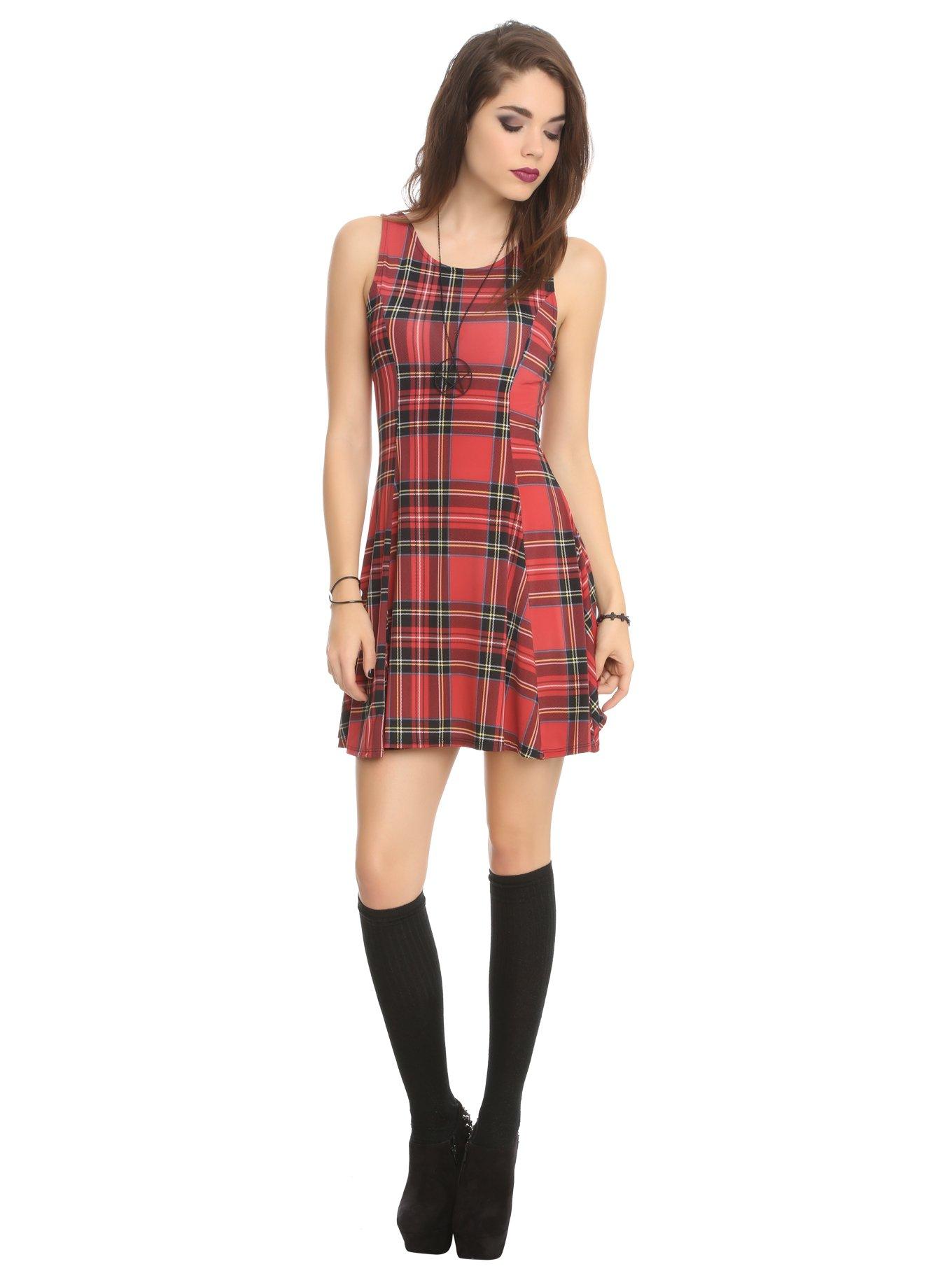 Red Plaid Dress, , alternate