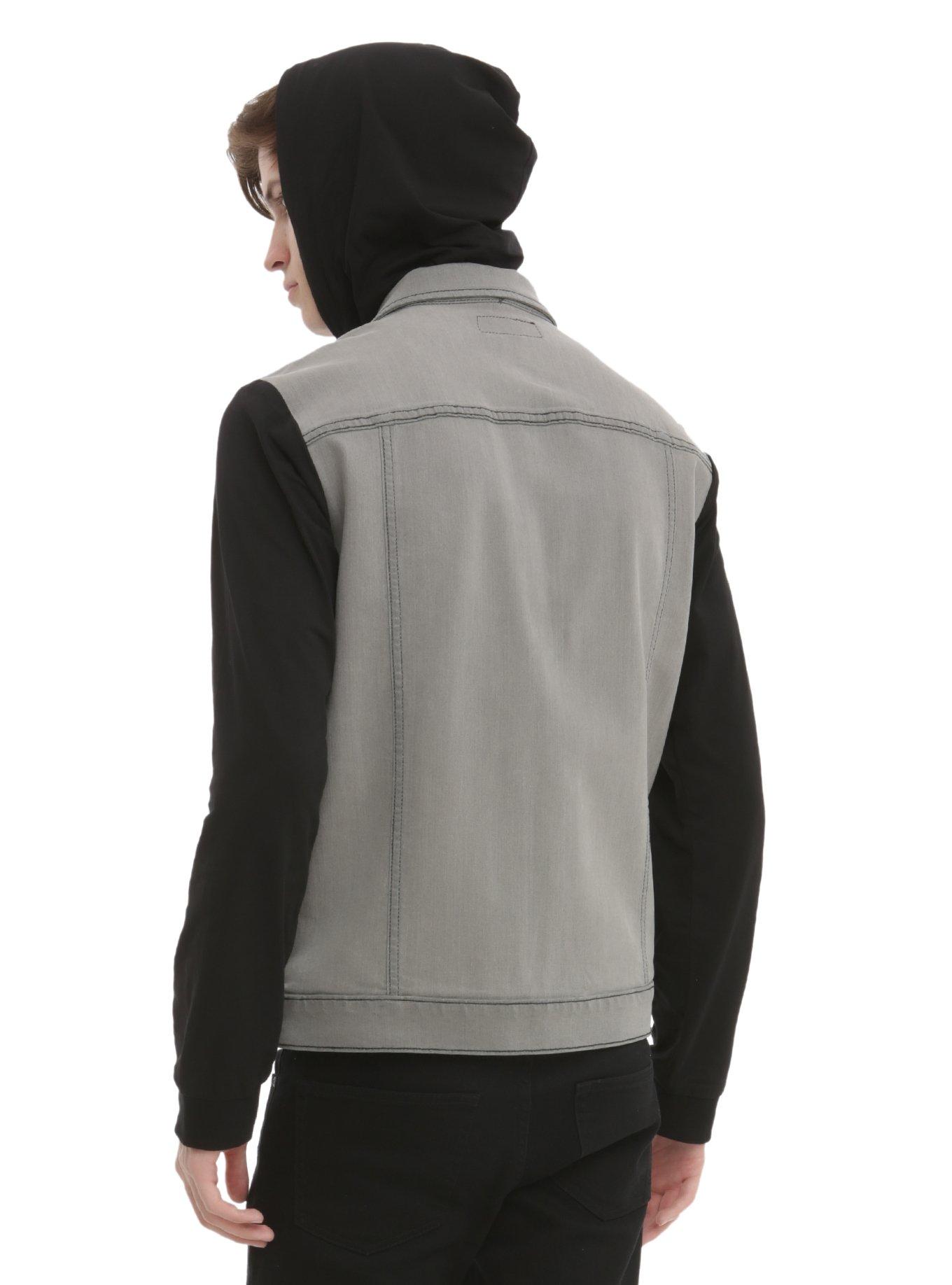 RUDE Grey Denim And Fleece Jacket, , alternate