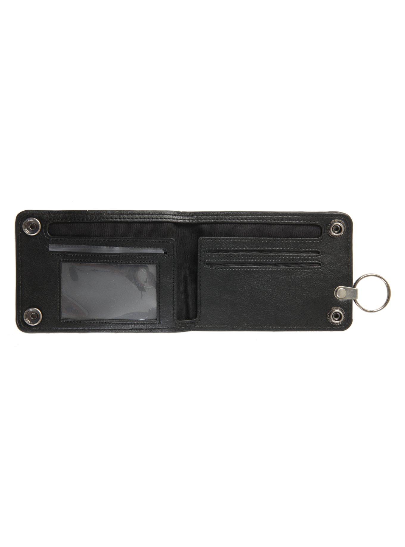 Black Bi-Fold Chain Wallet, , alternate