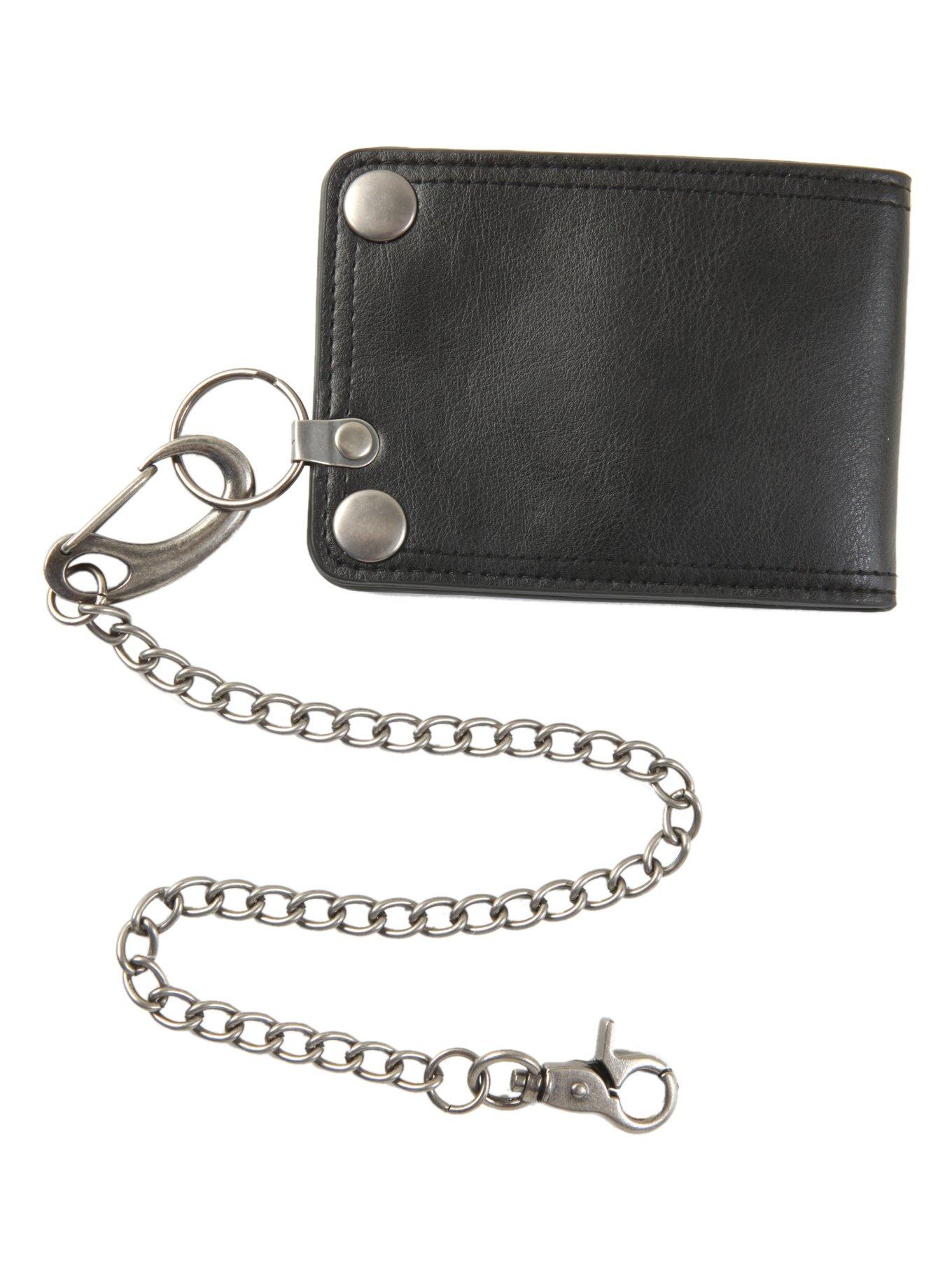 Black Bi-Fold Chain Wallet, , alternate