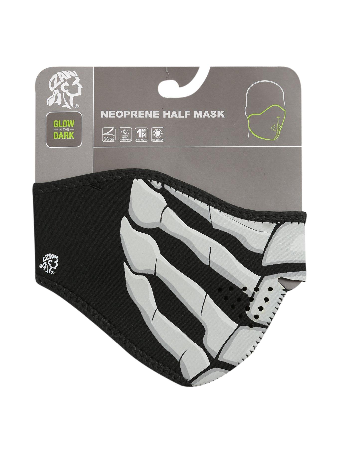 Bone Breath Glow-In-The-Dark Neoprene Half Face Mask, , alternate