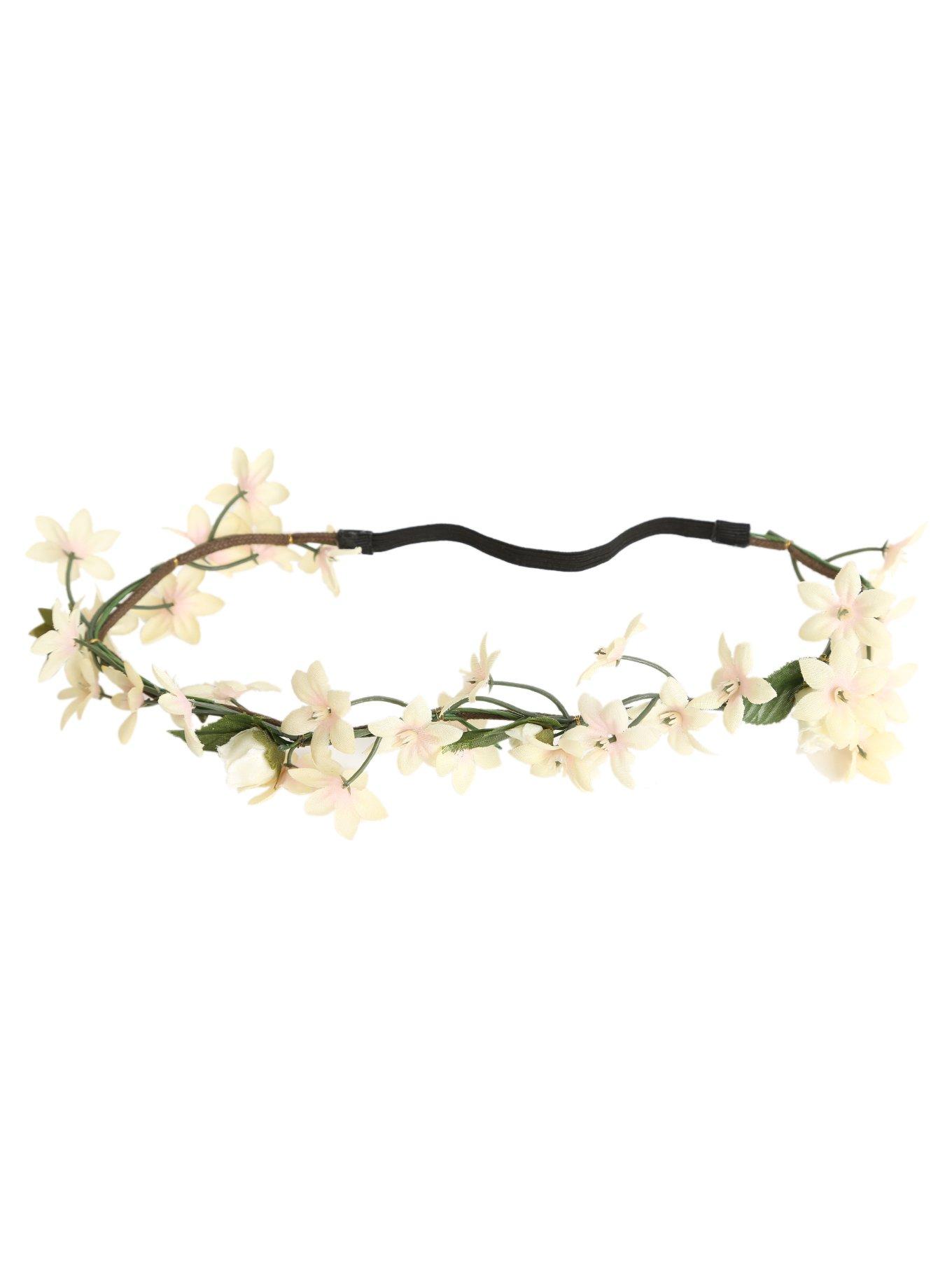 Floral Hair Crown Headband, , alternate
