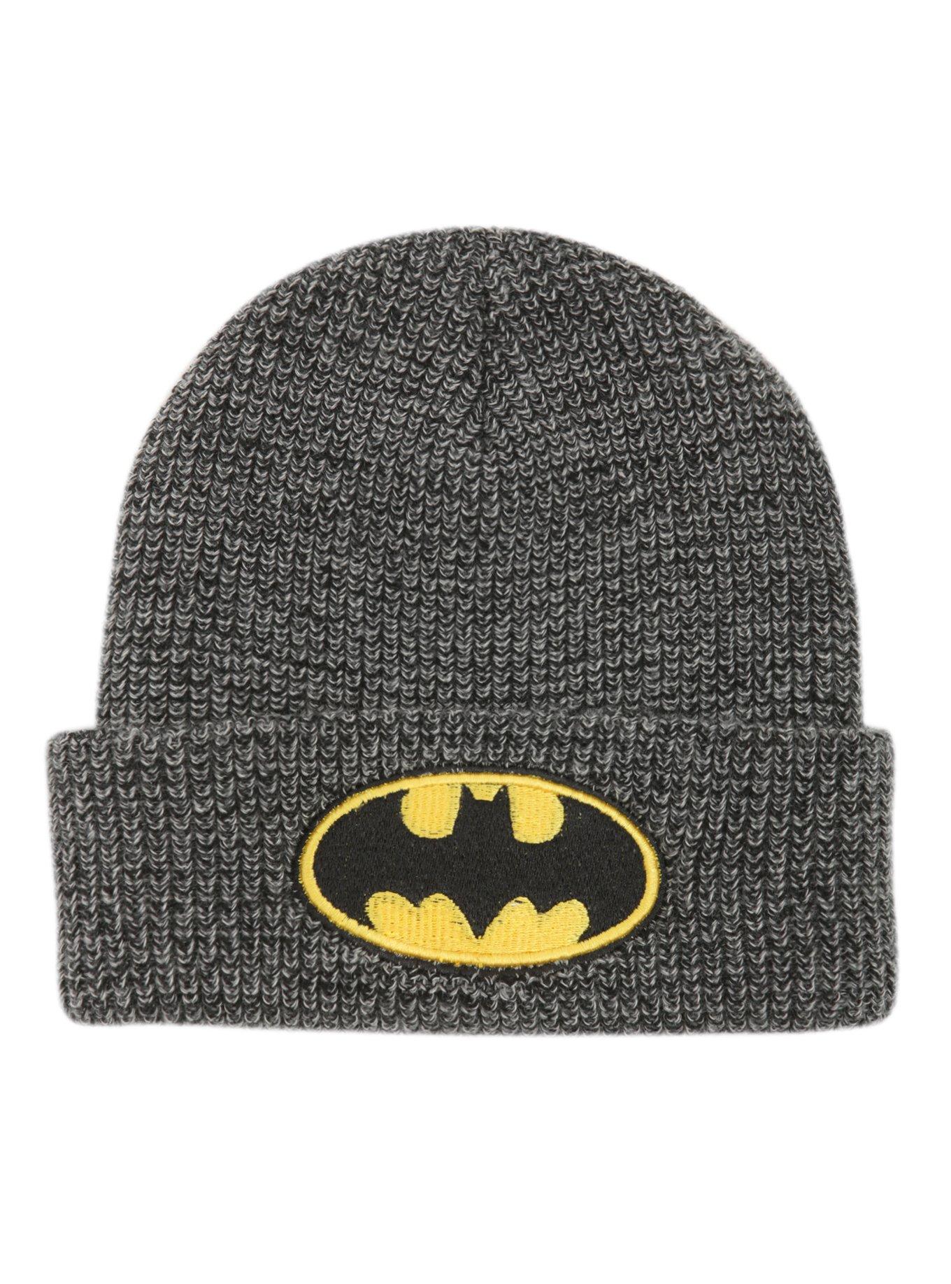 DC Comics Batman Logo Marled Grey Watchman Beanie, , alternate