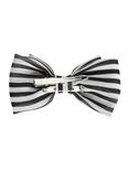 Black & White Stripe Chiffon Hair Bow, , alternate
