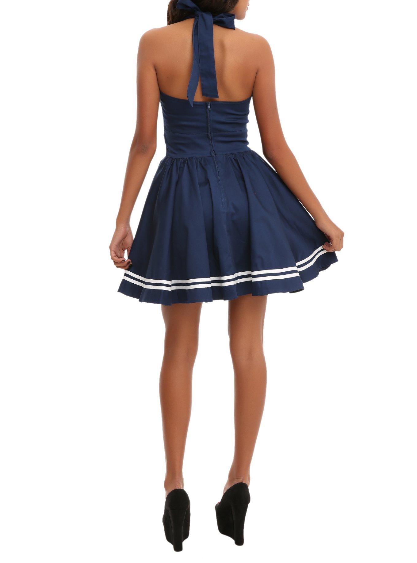 Hell Bunny Navy Motley Sailor Dress, , alternate