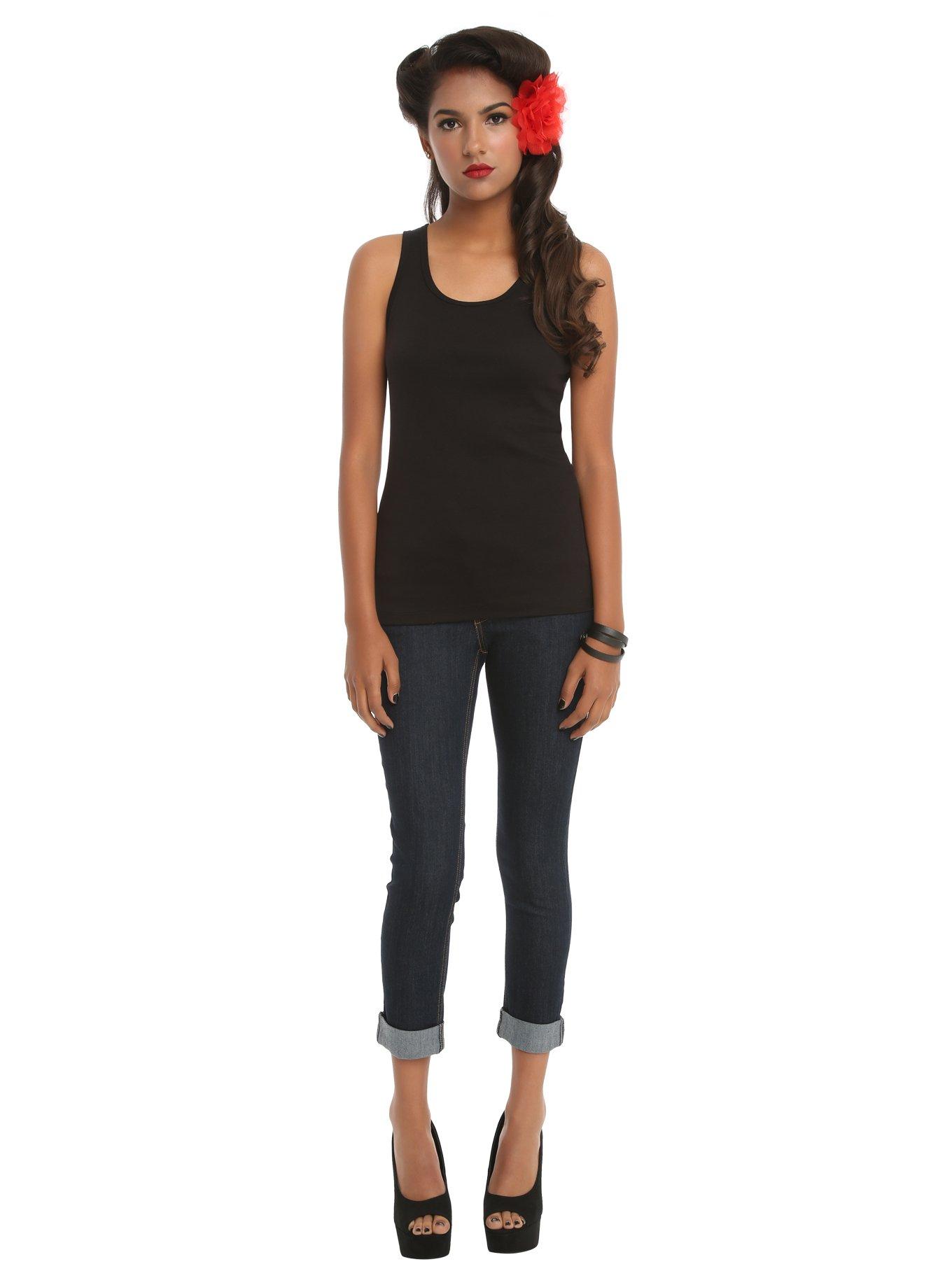 Hell Bunny Skull Rose Tank Top, , alternate