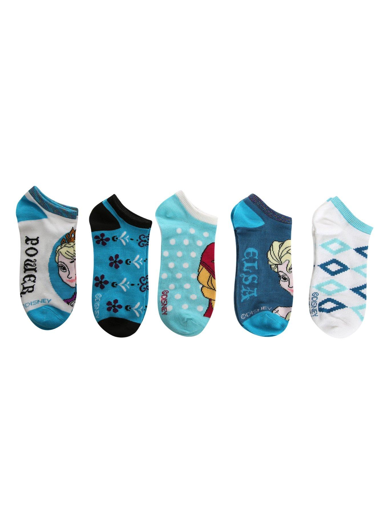 Disney Frozen No-Show Socks 5 Pair, , alternate