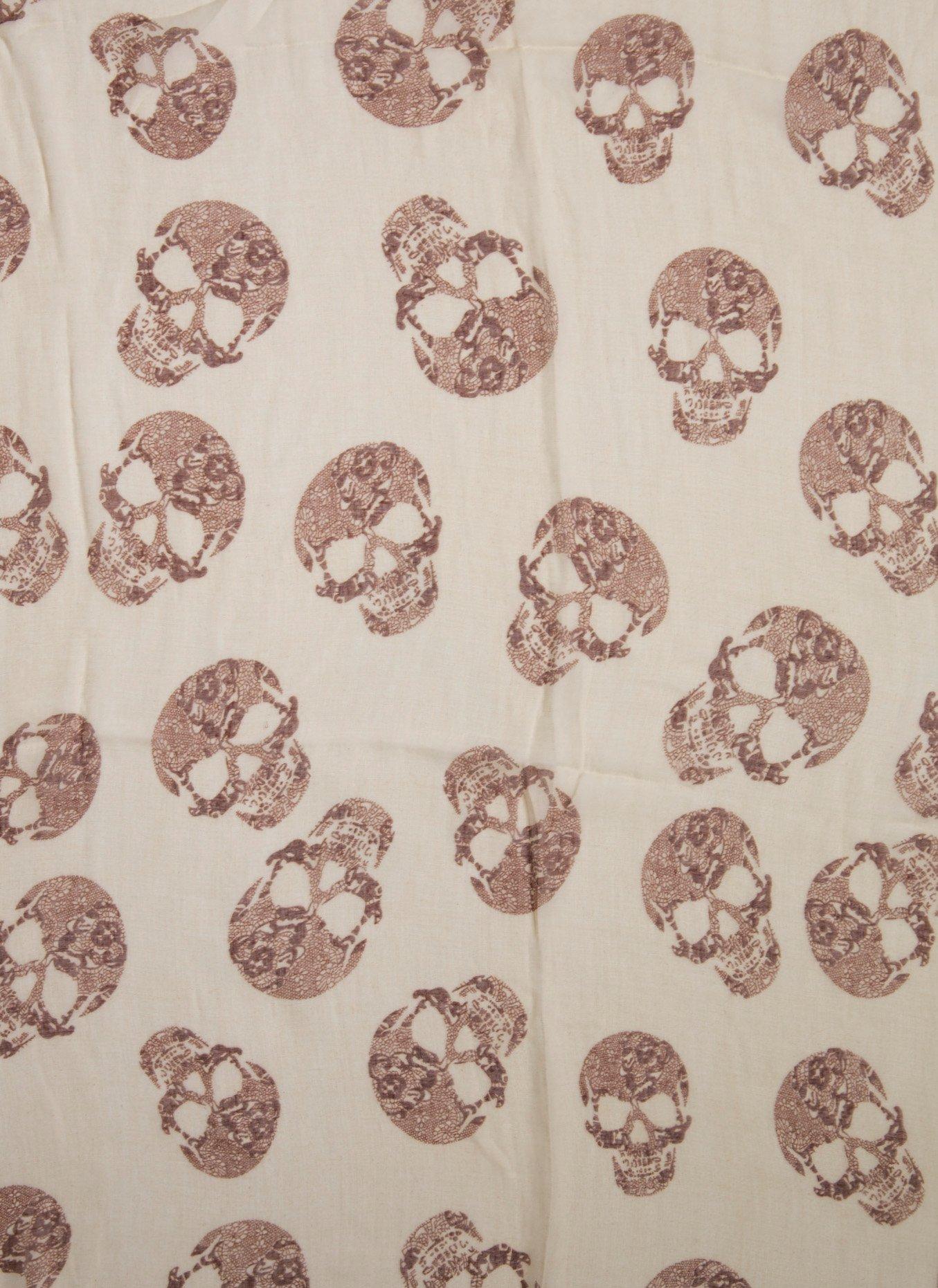 Skull Print Scarf, , alternate