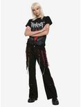 Tripp Black And Red Lace-Up Chain Pants, BLACK, alternate