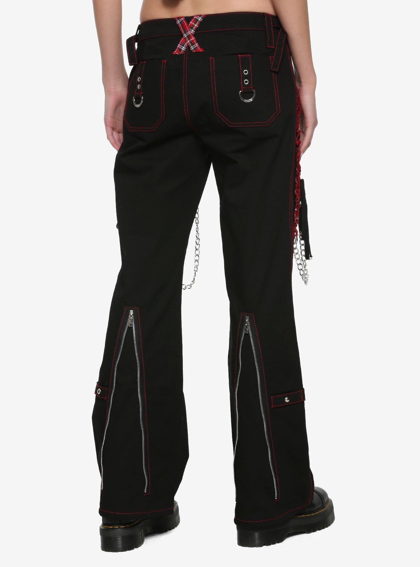 Tripp Black And Red Lace-Up Chain Pants