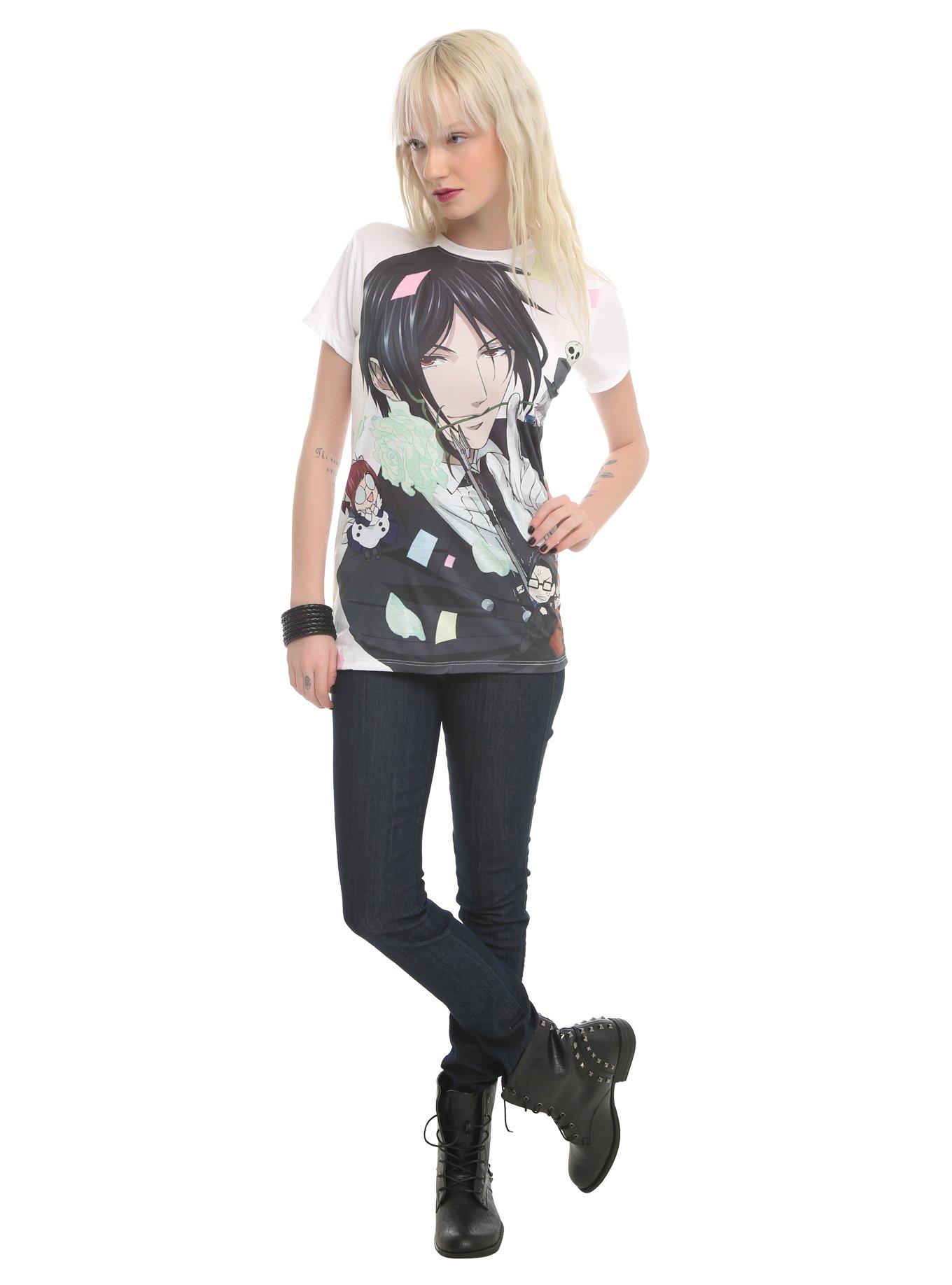Black Butler Sebastian Rose Girls T-Shirt, , alternate