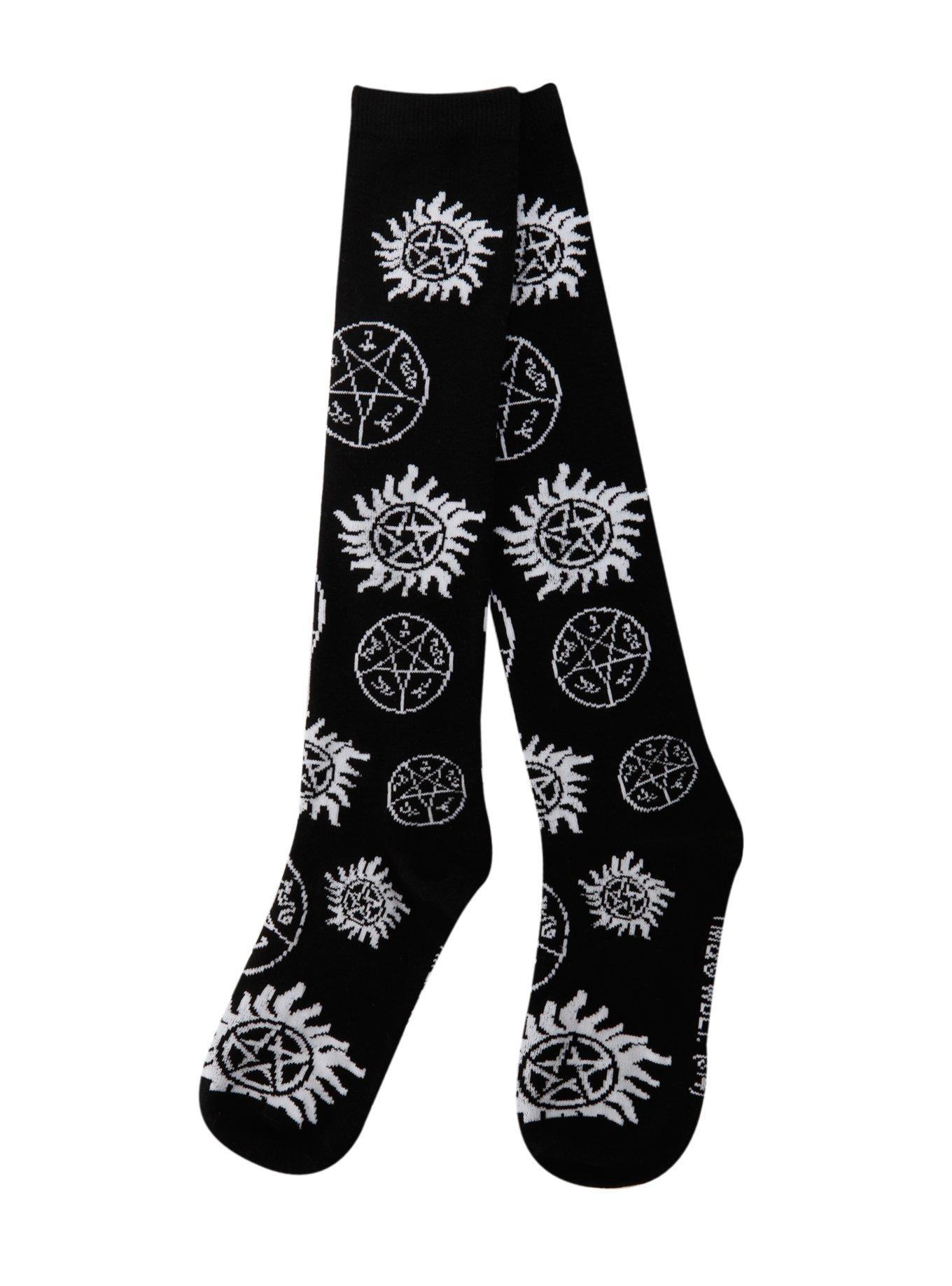 Supernatural Symbols Knee-High Socks, , alternate