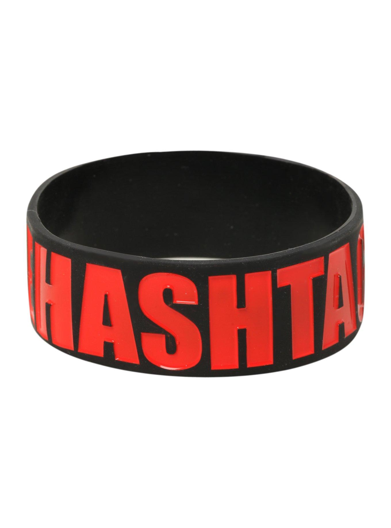 I Hate Hashtags Rubber Bracelet, , alternate