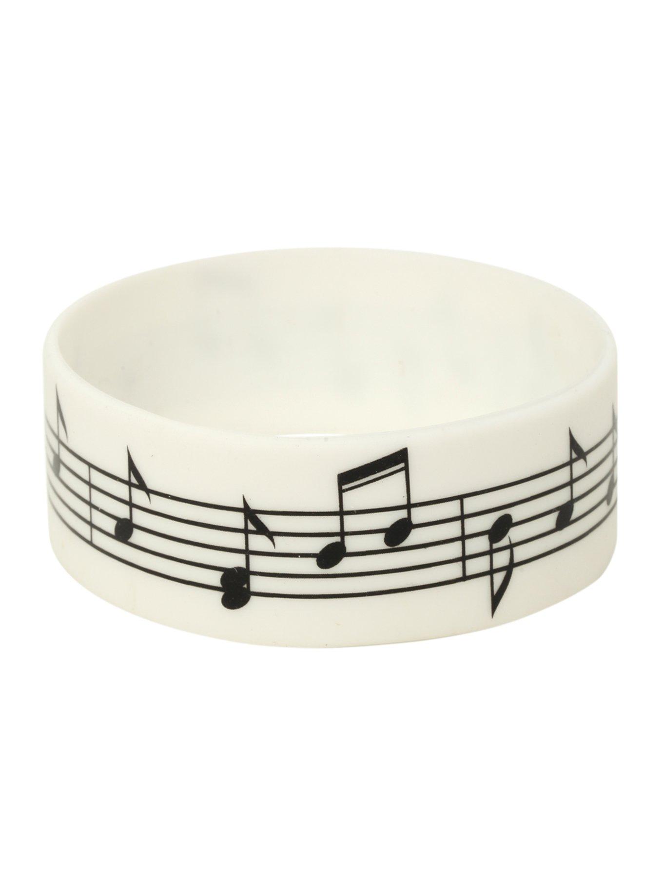 Music Notes Rubber Bracelet, , alternate