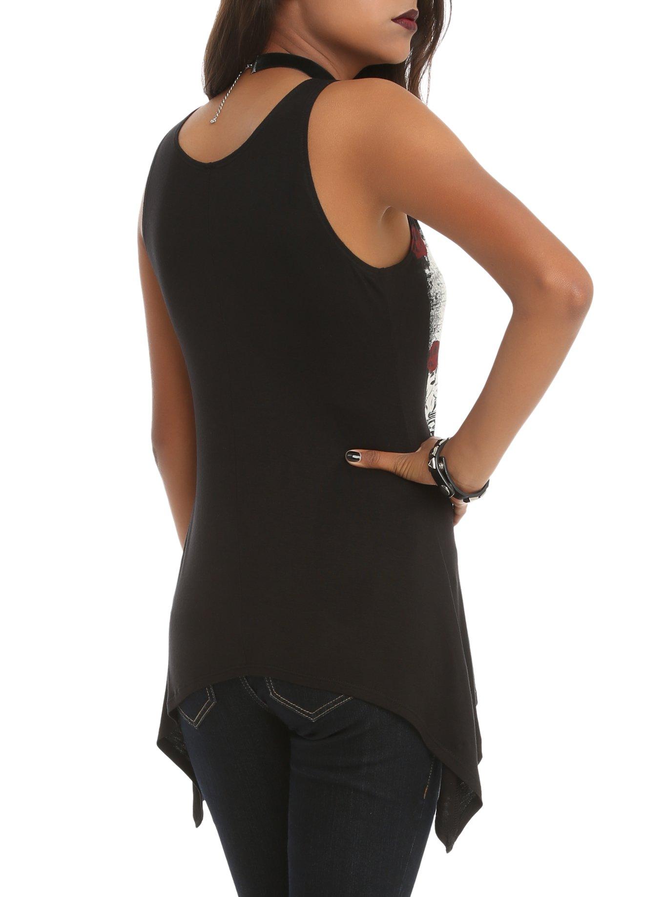 Black Skull Rose Tank Top, , alternate