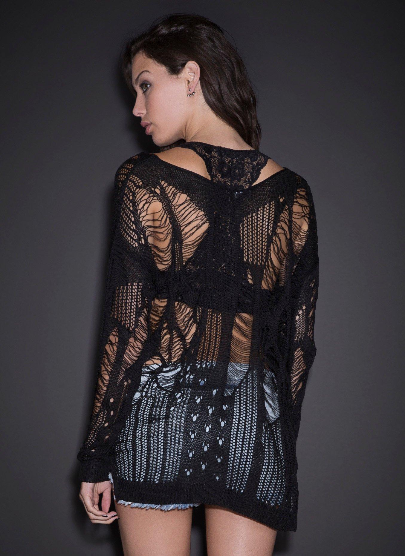 Slashed Sweater, , alternate